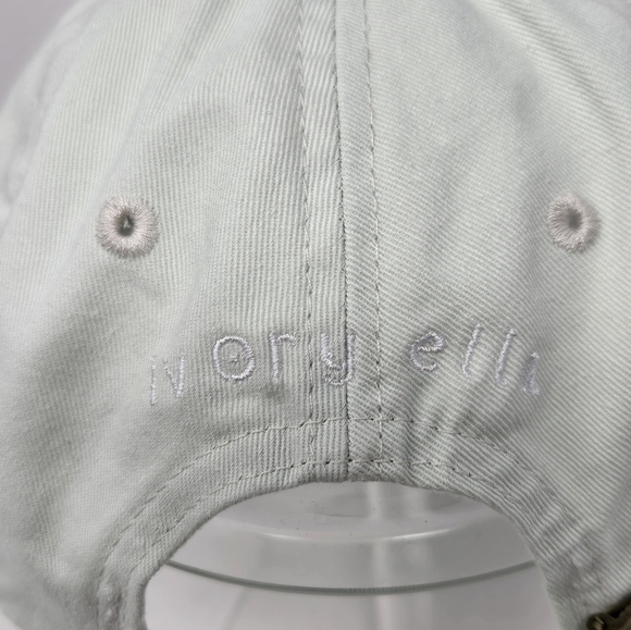 IVORY ELLA MINT GREEN BASEBALL HAT CAP WHITE EMBROIDERY ELEPHANT WOMEN OS COTTON - Picture 5 of 12
